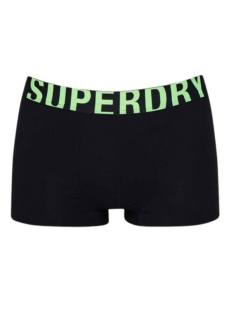 Pack 2 Mutande Superdry Boxer Nero Uomo