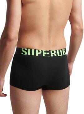 Pack 2 Mutande Superdry Boxer Nero Uomo