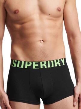 Pack 2 Mutande Superdry Boxer Nero Uomo