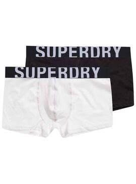 Pack 2 Mutande Superdry Boxer Bianco e Nero