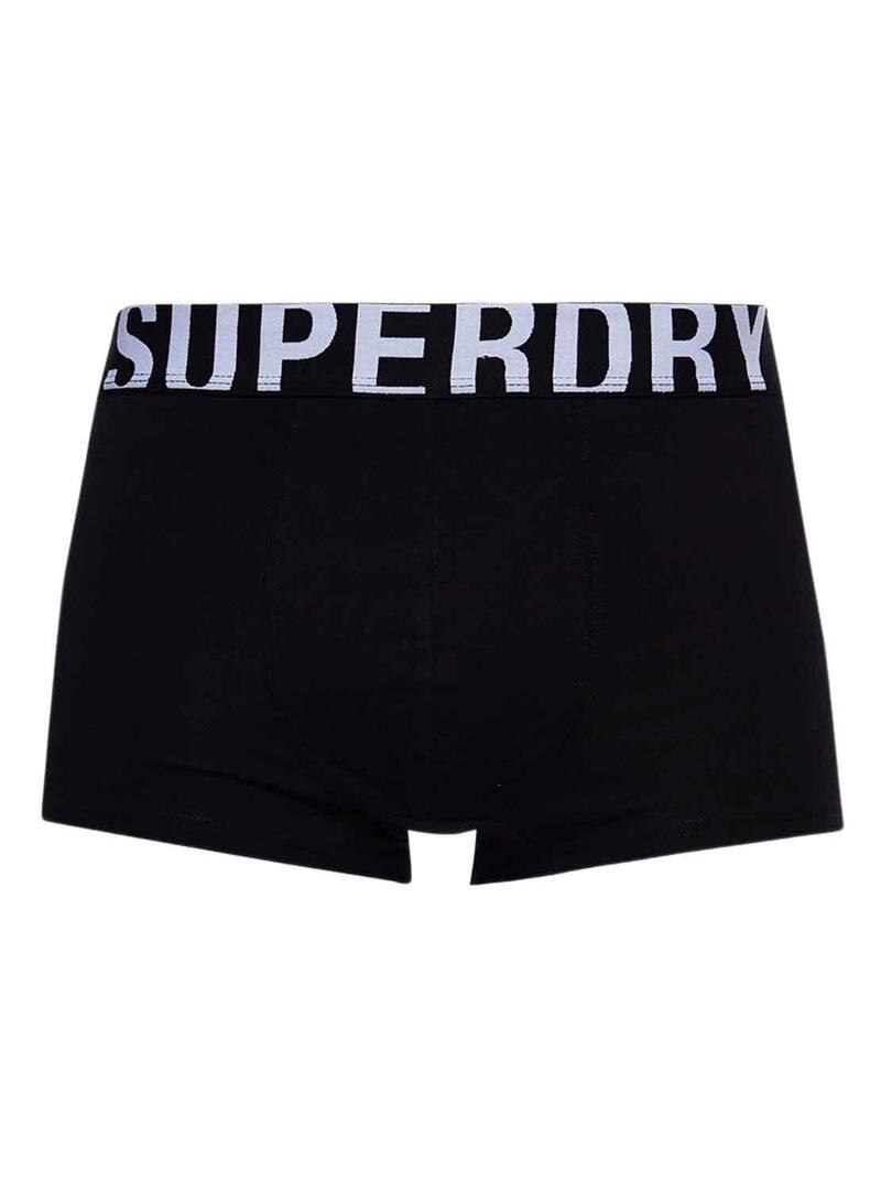 Pack 2 Mutande Superdry Boxer Bianco e Nero