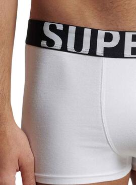 Pack 2 Mutande Superdry Boxer Bianco e Nero