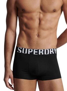 Pack 2 Mutande Superdry Boxer Bianco e Nero