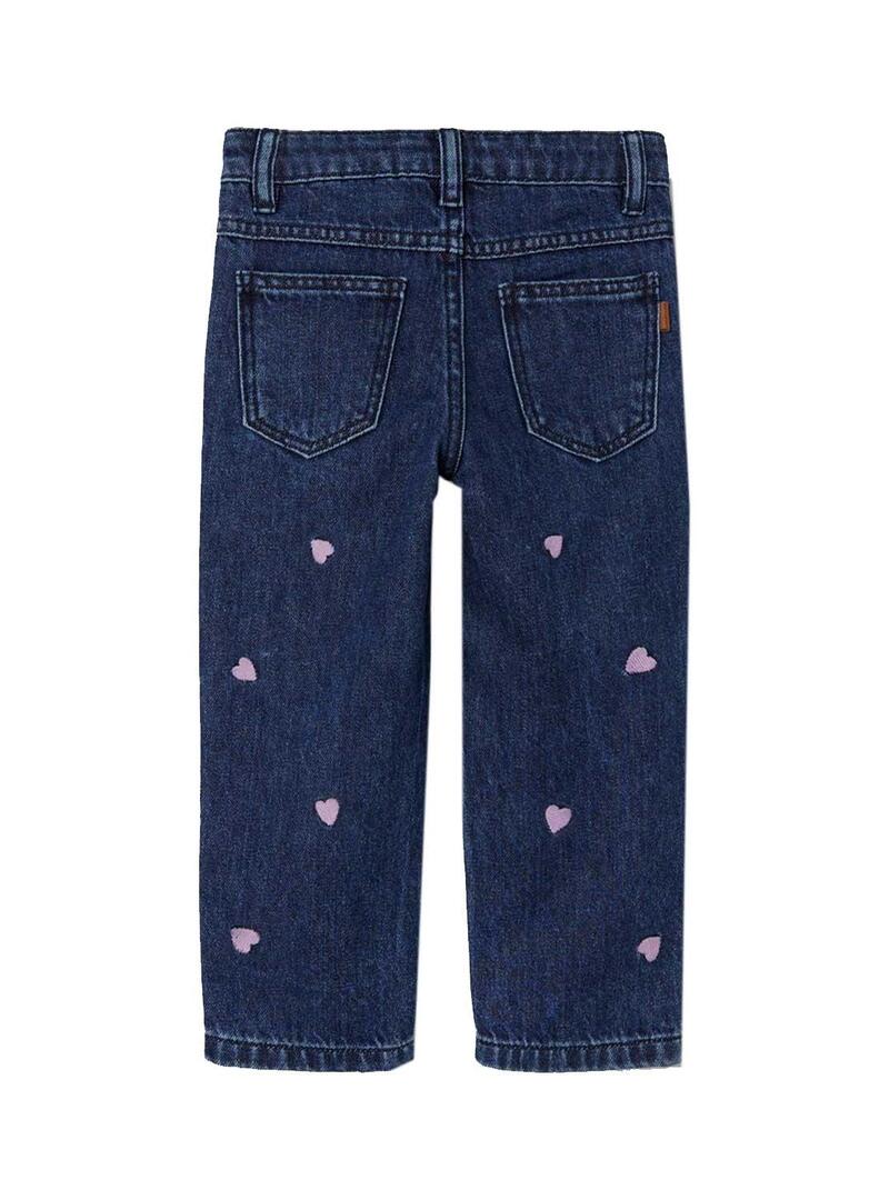 Pantaloni Jeans Name It Rosa Corazones per Bambina