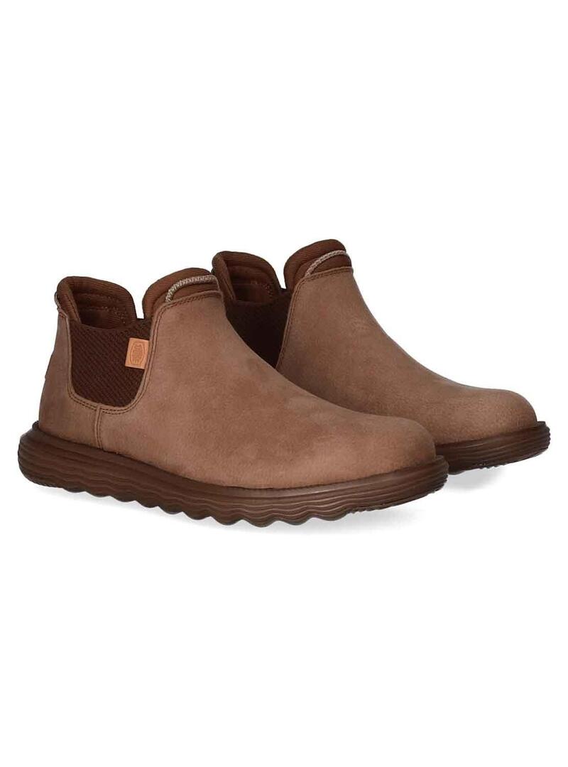 Stivali Hey Dude Branson in pelle marrone per uomo