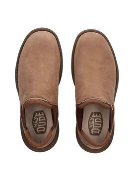 Stivali Hey Dude Branson in pelle marrone per uomo