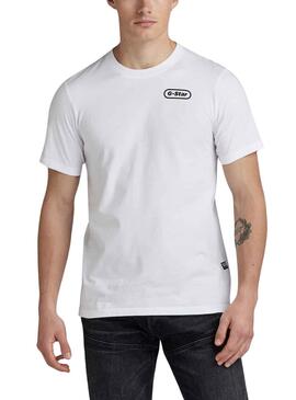 T-Shirt G-Star Back Graphic Slim Bianco Uomo