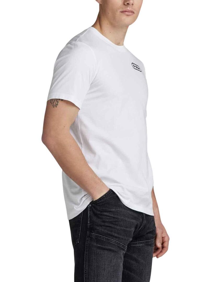 T-Shirt G-Star Back Graphic Slim Bianco Uomo