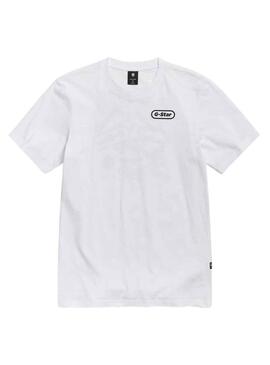 T-Shirt G-Star Back Graphic Slim Bianco Uomo