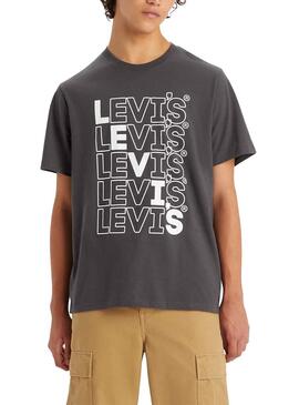T-Shirt Levis Relaxed Grigio per Uomo