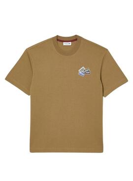 T-Shirt Lacoste Insignias Camel per Uomo