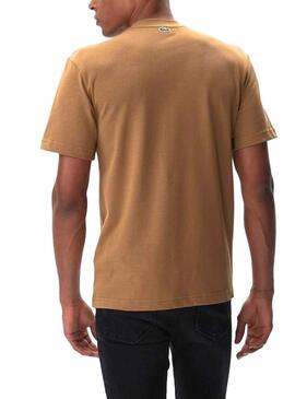 T-Shirt Lacoste Insignias Camel per Uomo