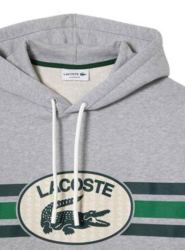 Felpa Lacoste Loose Fit Grigio per Uomo