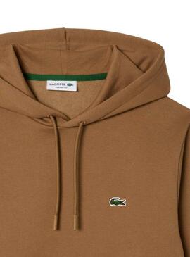 Felpa Lacoste Classic Fit Marrone per Uomo