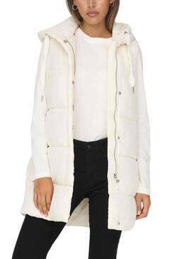 Gilet Only Lina Puffer Bianco per Donna