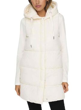 Gilet Only Lina Puffer Bianco per Donna