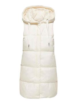 Gilet Only Lina Puffer Bianco per Donna