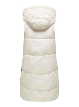 Gilet Only Lina Puffer Bianco per Donna