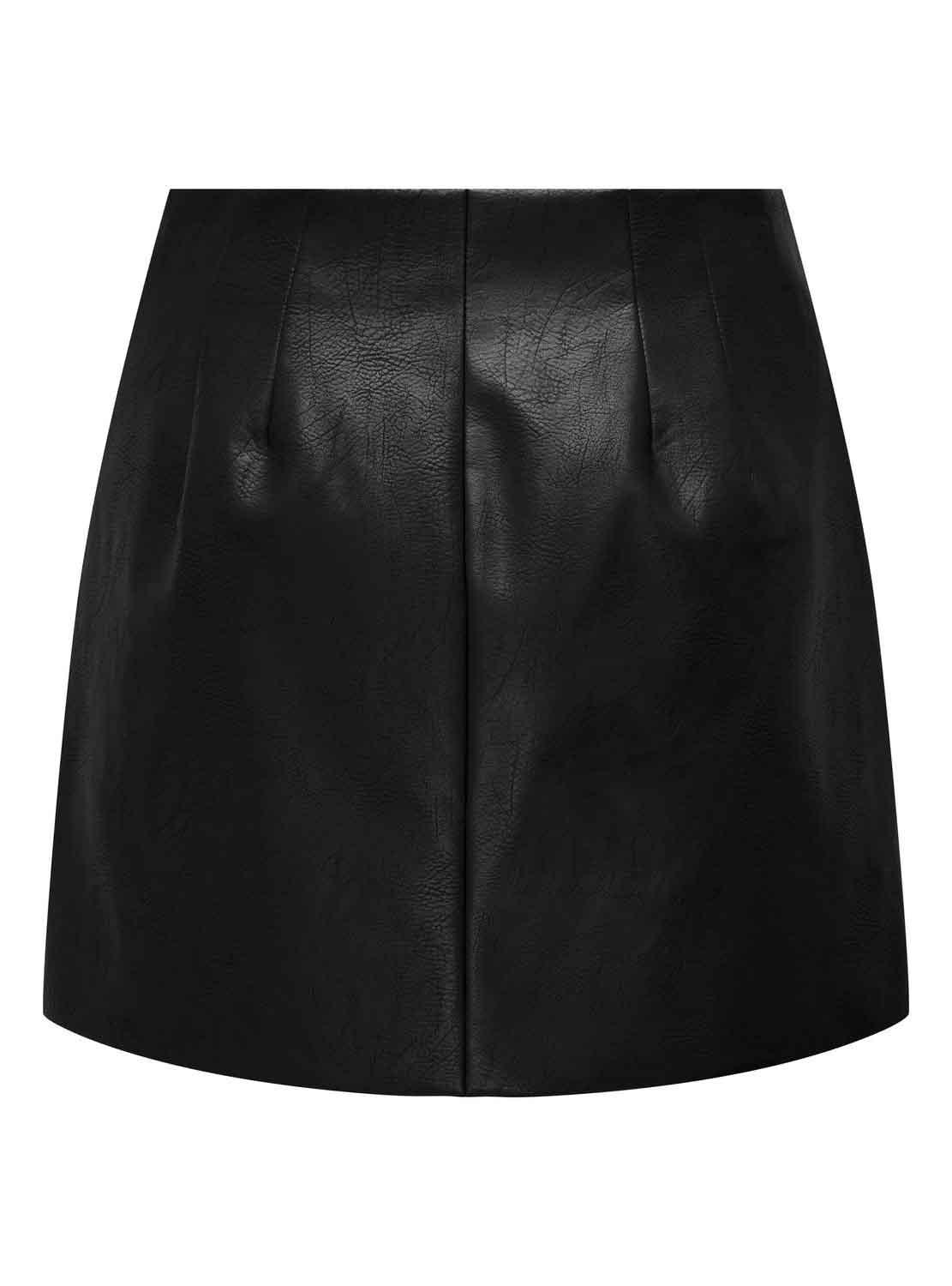 Gonna Only Sì Faux Leather Nero per Donna
