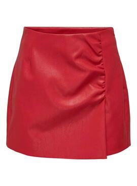 Gonna Only Sì Faux Leather Rosso per Donna
