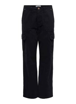 Pantaloni Only Malfy Cargo Nero per Donna