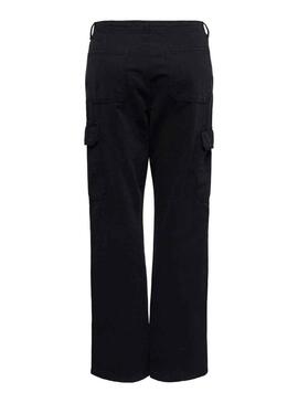 Pantaloni Only Malfy Cargo Nero per Donna