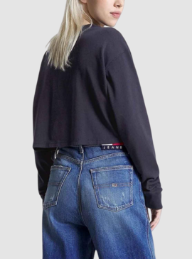 Felpa Tommy Jeans Archive Blu Navy per Donna