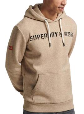Felpa Superdry Workwear Logo Beige Uomo