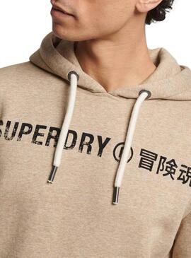 Felpa Superdry Workwear Logo Beige Uomo