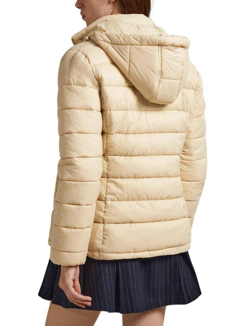 Piumini Pepe Jeans Maddie Imbottito Beige Donna