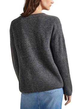 Pullover Pepe Jeans Denisse scollo a V Grigio Donna