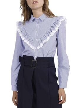 Camicia Naf Naf Babydoll Blu per Donna