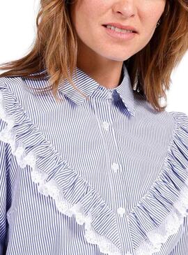 Camicia Naf Naf Babydoll Blu per Donna