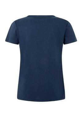 T-Shirt Pepe Jeans Wendys Blu Navy per Donna