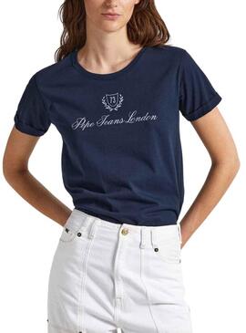 T-Shirt Pepe Jeans Vivian Blu per Donna