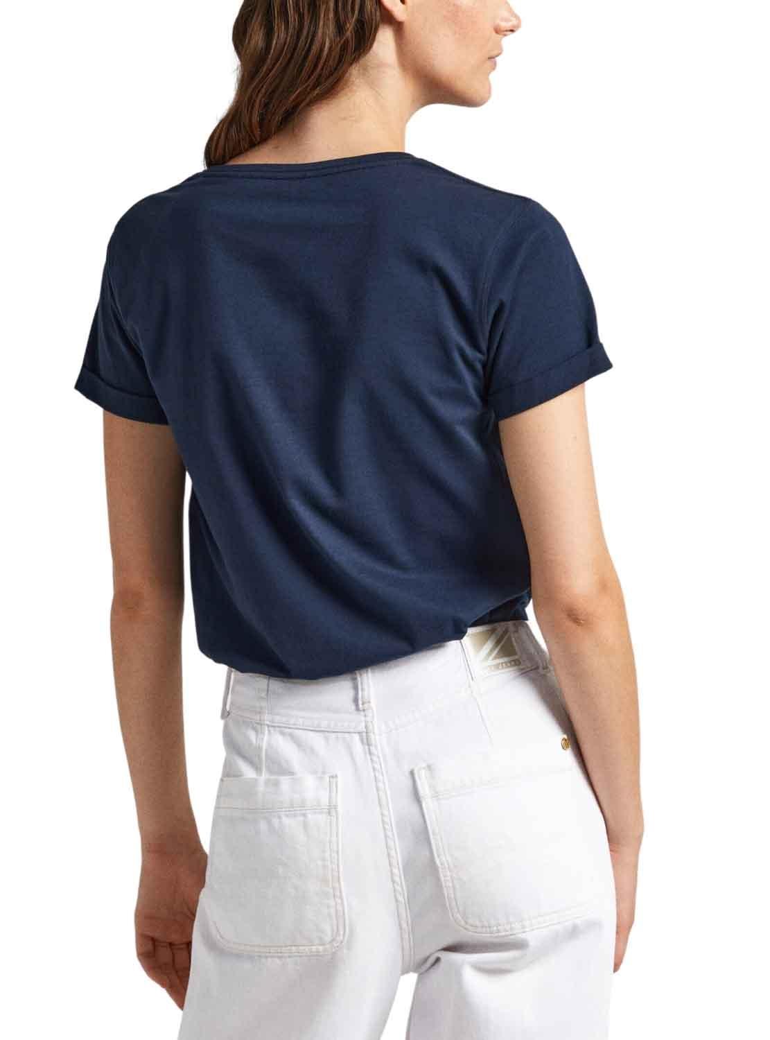 T-Shirt Pepe Jeans Vivian Blu per Donna