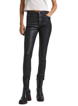 Pantaloni Pepe Jeans Regent Skinny Nero per Donna