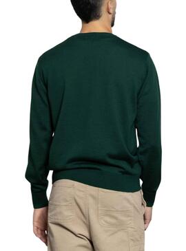 Pullover Klout Basic Pico Verde per Uomo