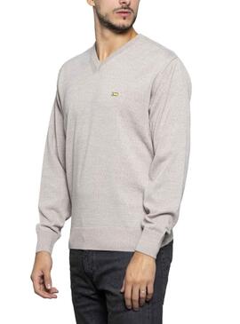 Pullover Klout Basic Pico Beige per Uomo