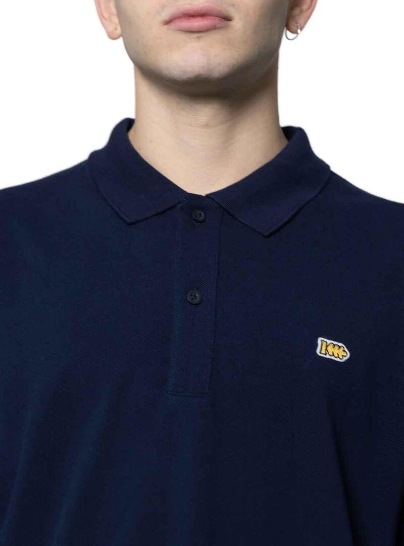 Polo Basic Klout Blu Navy Manica Lunga