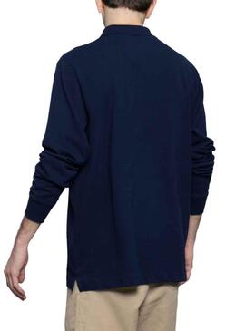 Polo Basic Klout Blu Navy Manica Lunga