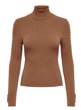 Pullover Only Lorelai Marrone per Donna