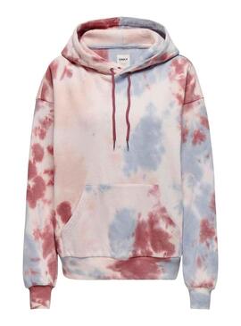 Felpa Only Joda Tie Dye Rosa per Donna