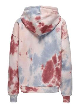 Felpa Only Joda Tie Dye Rosa per Donna