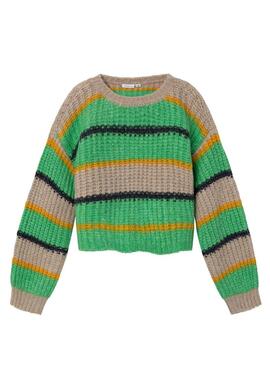 Pullover Name It Subia Strisce Verde per Bambina