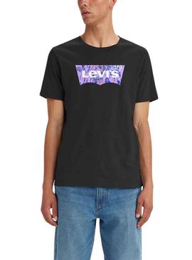 T-Shirt Levis Graphic Logo Lilla e Nero