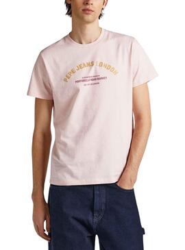 T-Shirt Pepe Jeans Waddon Rosa per Uomo