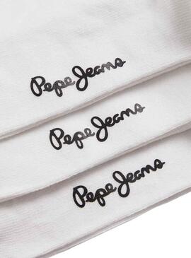 Pack 3 Calzini Pepe Jeans Ribetes Bianco Donna