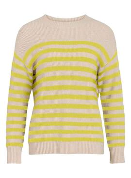 Pullover Vila Viril Giallo per Donna