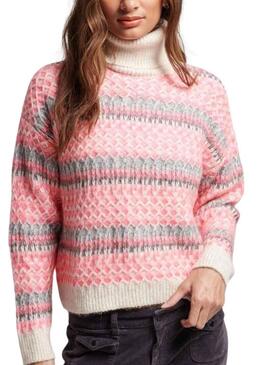 Pullover Superdry Roll Neck Rosa per Donna